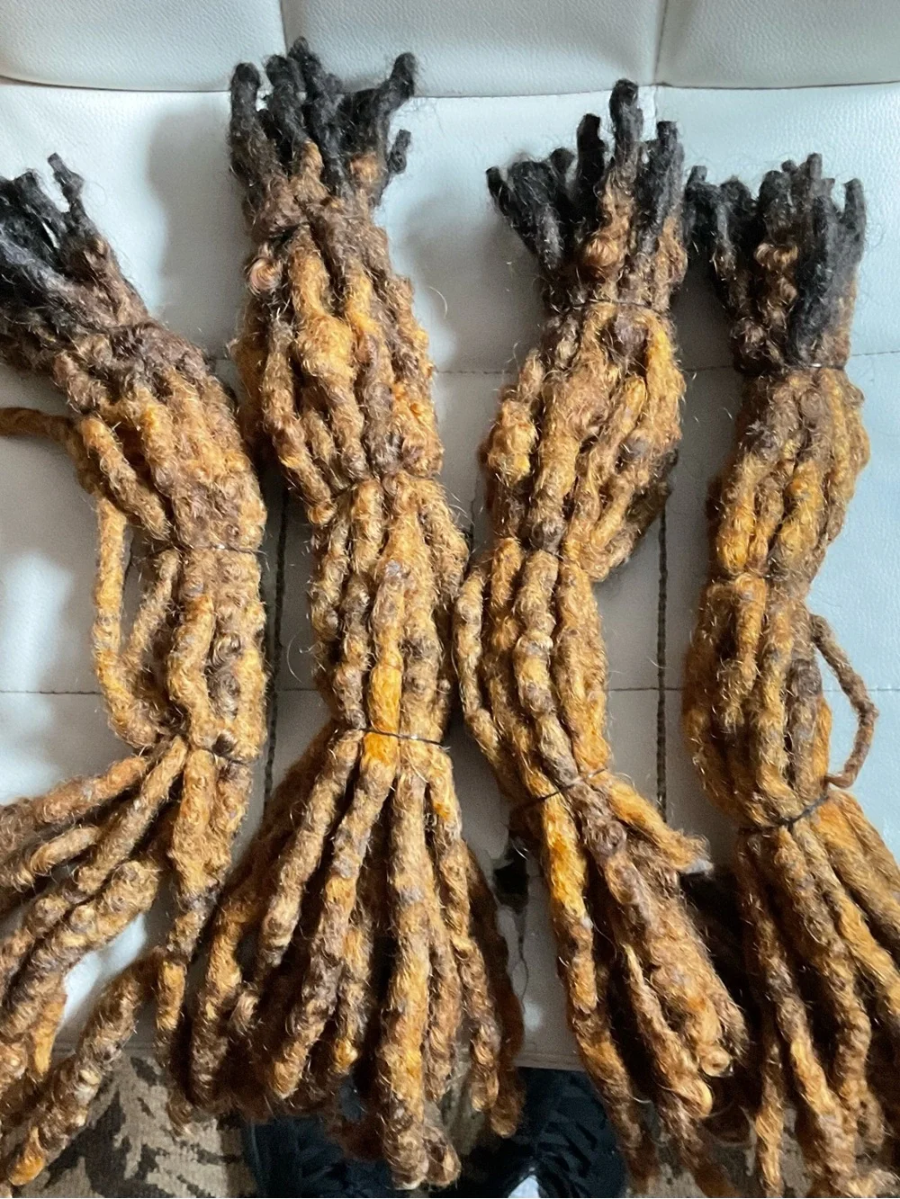 Brown & light brown Dreadlock Extensions REAL HAIR 15 inches 80 pieces